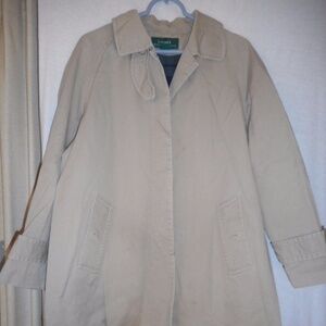 Lauren by Ralph Lauren Plaid Lined Beige Coat